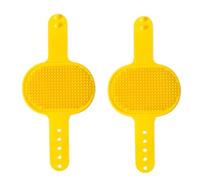 High-Density Teeth Enhanced Pet Silicone Grooming Table Corner Self Tickle for Dogs Cats Bathing Massaging Self Cleaning Brush (Yellow)
