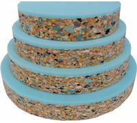 High Density Ultra Firm Recon Foam with High Density Bonded Blue Round Upholstery Foam for Seat Cushion Bar Seats Layer Pads 2.5-Inch-Thick Cut to Size (17" x 17")