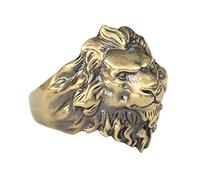 High Details Brass Lion King Ring Mens Punk Ring BR109 UK Size N½~Z4 (UK Z+2 (71.7mm))