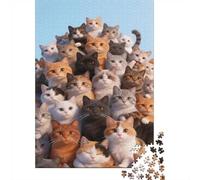 High Difficulty And Interesting 1000 Piece Jigsaw Puzzle Premium Paper Best Jigsaw Puzzles Many Cats Adult Puzzles Home Decor Mindfulness Puzzle Birthday Gift 52x38cm/1000pcs
