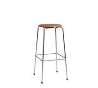 High Dot Bar Stool H76 4-leg Chrome/ Leather