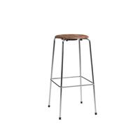 High Dot Bar Stool H76 4-leg Chrome/ Walnut