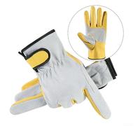 High Durability Leather Protective Gloves Suitable for Various Applications Including Gardening and Welding Jobs (gray)