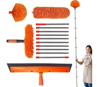 High Duster Long Handle Microfibre Duster for Comfortable Cleaning Walls, Ceilings and Shelves Ergonomic Flexible Head Perfect for Cleaning Spider Webs, Fans, Corners of the House, B