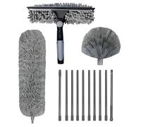 High Duster, Microfiber Long Handle Cobweb Duster, Multi-Function Cleaning Tool, Ergonomic Design, Extendable Reach, Lightweight, Ideal for Shelf, Wall, Window, Ceiling Dusting