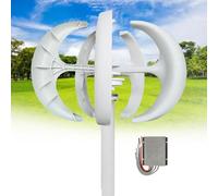High-Efficiency 16000W Wind Turbine Generator - Horizontal Axis Design for Off-Grid & Home Use, 12V/24V/48V Output, Ideal for Low Wind Speed (White, 12V)