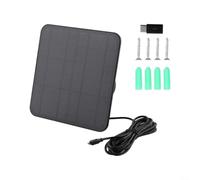 High Efficiency 5w Solar Panel For Ring Video Doorbell 4 3 2 Plus With Long Cable And Adjustable Mount Bracket Weatherproof Monocrystalline Charger For Smart Home Security Systems White(Black)