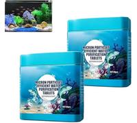 High-Efficiency Aquarium Water Purification Tablets, Portable Water Purification Tablets, Keep the Waters Clear, Safe & Gentle Formula, Suitable for Freshwater Aquariums, Fish Tanks (2 Pcs)