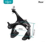 High Efficiency Bicycle Brake Caliper for Time Trials, Silent Operation with Spring Support (Black-rear)