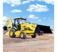 High-Efficiency Compact Backhoe Loader 4x4 Wheeled Front End Loader for Digging and Trenching Work on Farm and Construction Sites