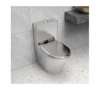 High Efficiency Dual Flush Toilet - Water-Saving 304 Stainless Steel Commercial Bathroom Toilet with Soft-Close Seat