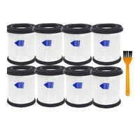 High-Efficiency Filter Replacement for INSE N5S N5T S6T S6P Pro S610/TMA T120 T121 T151 T150 T220 T210 T181 T180 T220 Cordless Vacuum Cleaner -8 pack+1pc Brush