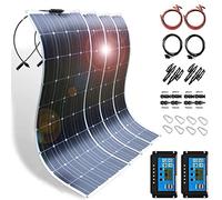 High Efficiency Flexible Monocrystalline Solar Panel Kit with 40A Charge Controller - Ideal for Home, RV, Caravan, and Boat Battery Charging Solutions