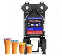 High-Efficiency Sealing Machine 700-800CPH 5s Cycle Double Re-seal Leak-Proof Smart Temp Control Auto Film Registration Blade Clean for 90/95mm Paper/Plastic/PP/PE Cups Black