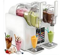 High Efficiency Slushy Maker Machine, 430W, Dual 2L Capacity, Kid Safety Lock, Multi-Purpose Frozen Smoothie Maker, 20-30 Minutes Prep, LED Display