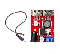 High Efficiency Solar Controller Charger 92% Conversion Dual USB 5V 3A Step Down Module 6V-40V Input for Mobile Devices(2 Module + Line)