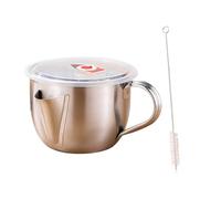 High Efficiency Steel Kitchen Strainer Handle and Lid Brush Soup Grease Separator Bowl Home Cooking Bowl