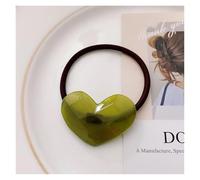 High Elastic Candy Color Acetate Hair Ring Sweet Heart Hair Rope Back Head Ponytail Rubber Band Ornament(07 Green)