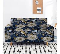 High Elastic Polyester Sofa Cover 1-4 Seats Plant Green Leaf Flower Bird Print, All-inclusive Fabric Sofa Protective Cover, Non-slip and Anti-fouling, Furniture Decoration (COLOR 4,190-230 cm)