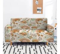 High Elastic Polyester Sofa Cover 1-4 Seats Plant Green Leaf Flower Bird Print, All-inclusive Fabric Sofa Protective Cover, Non-slip and Anti-fouling, Furniture Decoration (COLOR 3,230-300 cm)
