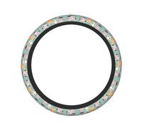 High Elastic Thick car Steering Wheel Cover Universal car 15 inches, Such as SUVs, sedans, Trucks, BlackCute Little Animals