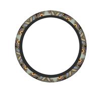 High Elastic Thick car Steering Wheel Cover Universal car 15 inches, Such as SUVs, sedans, Trucks, BlackFeather Flower
