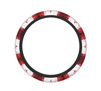 High Elastic Thick car Steering Wheel Cover Universal car 15 inches, Such as SUVs, sedans, Trucks, BlackRetro Canada Flag