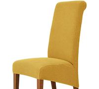 High Elasticity Chair Cover for Dining Room & Office - Universal Fit M XL Size Flannel Corn Fabric Lemon Yellow High Back Protection - Perfect for Home & Kitchen