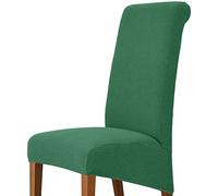 High Elasticity High Back Chair Cover M XL - Universal Fit Corn Flannel for Dining Room Kitchen Office - Dark Green (M: 45-60cm) - Stylish Protection & Comfort