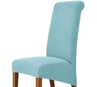 High Elasticity Universal Chair Cover for Dining Room & Office - M XL Size Flannel Fabric Sky Blue Fits 45-60cm High Back Chairs