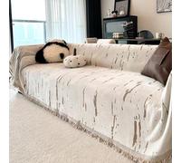 High-End Arctic Velvet Sofa Cover Waterproof & Dustproof Couch Slipcover Soft & Breathable Settee Protector for All Seasons Brown 180 x 300 cm