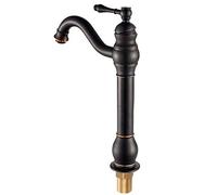 High End Atmosphere Brand Rotate Mixer Faucet Taps All Bronze Cold Heat Single Hole Wash Basin Basin High Section Water-tap Vessel Faucet (Antique Color)