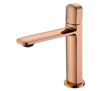 High End Bathroom Sink Luxury Brass Basin Faucets for Lavotory Vessel Tall Short Modern Bathroom Mixer Washbasin Taps(Rose Gold Short)