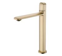 High End Bathroom Sink Luxury Brass Basin Faucets for Lavotory Vessel Tall Short Modern Bathroom Mixer Washbasin Taps(Brushed Gold High)