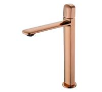High End Bathroom Sink Luxury Brass Basin Faucets for Lavotory Vessel Tall Short Modern Bathroom Mixer Washbasin Taps(Rose Gold High)