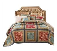 High-end Bedspread Throw Blanket Handmade Quilted Quilt 100% Cotton Vintage Bedding Stitching Coverlet 3-piece Set Multifunction All Season Bed Cover With Pillowcases ( Size : SuperKing:260x270cm+50x7