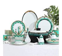 High-end Bone China Tableware Set, 62-Piece Ceramic Tableware Set, Home Tableware, Hand-Painted Healthy Ceramics, Modern Minimalist Style Tableware
