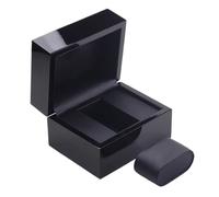 High-end Custom Watch Box PU Leather Interior Wooden Smooth Surface Show Jewelry Gift For Men And Women(Black A)