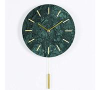 High-end Decor Marble Scale Digital Mute Battery Powered Green Clock Interior Decoration Silent Pendulum Clock 10 Inch Clocks/s