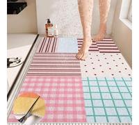 High-end Dopamine Rubber Loofah Quick-Dry Shower Mat(Plaid,80x120cm)