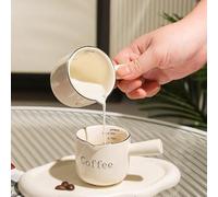 High end Exquisite Ceramic Coffee Measuring Cup with Scale, Extraction, Milk can, high-Value Italian Espresso Cup with Handle (2)