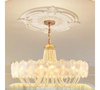 High-End French Light Luxury & American Retro Medieval Style Chandelier - Black Crystal & French Cream Minimalist Glass Options | Ideal for Living Room, Bedroom & Master Bedroom (80cm)