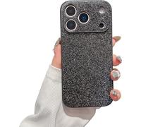 High-End Glitter Electroplated Case, Cute Bling Glitter Phone Cover, Luxury Finish Shiny Leather Full Body Protective Case for iPhone 17/16/15/14/13 The Entire Serie (13pro,Black)