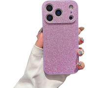 High-End Glitter Electroplated Case, Cute Bling Glitter Phone Cover, Luxury Finish Shiny Leather Full Body Protective Case for iPhone 17/16/15/14/13 The Entire Serie (16pro,Purple)
