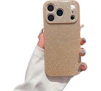 High-End Glitter Electroplated Case, Cute Bling Glitter Phone Cover, Luxury Finish Shiny Leather Full Body Protective Case for iPhone 17/16/15/14/13 The Entire Serie (13pro,Khaki)