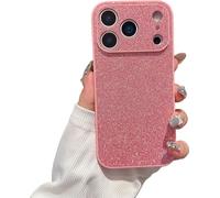 High-End Glitter Electroplated Case, Cute Bling Glitter Phone Cover, Luxury Finish Shiny Leather Full Body Protective Case for iPhone 17/16/15/14/13 The Entire Serie (13pro,Pink)