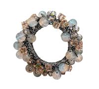 High end Grape red floral crystal headband, ponytail headband, rubber band hair accessory