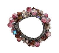 High end Grape red floral crystal headband, ponytail headband, rubber band hair accessory