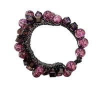 High end Grape red floral crystal headband, ponytail headband, rubber band hair accessory