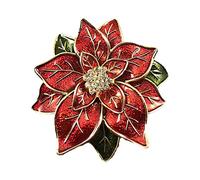 High End Ladies Brooch Hand Painted Rose Red Flower Birthday Valentine's Day Gift Jewelry Corsage Clothing Bag Set (Red, One Size)
